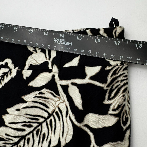 TALBOTS NWT Women's 16 Black White Hawaiian‎ Tropical Palm Print Wide Leg Pants - Picture 8 of 10